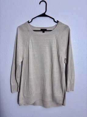 J. Crew Neutral Linen Crewneck Sweater